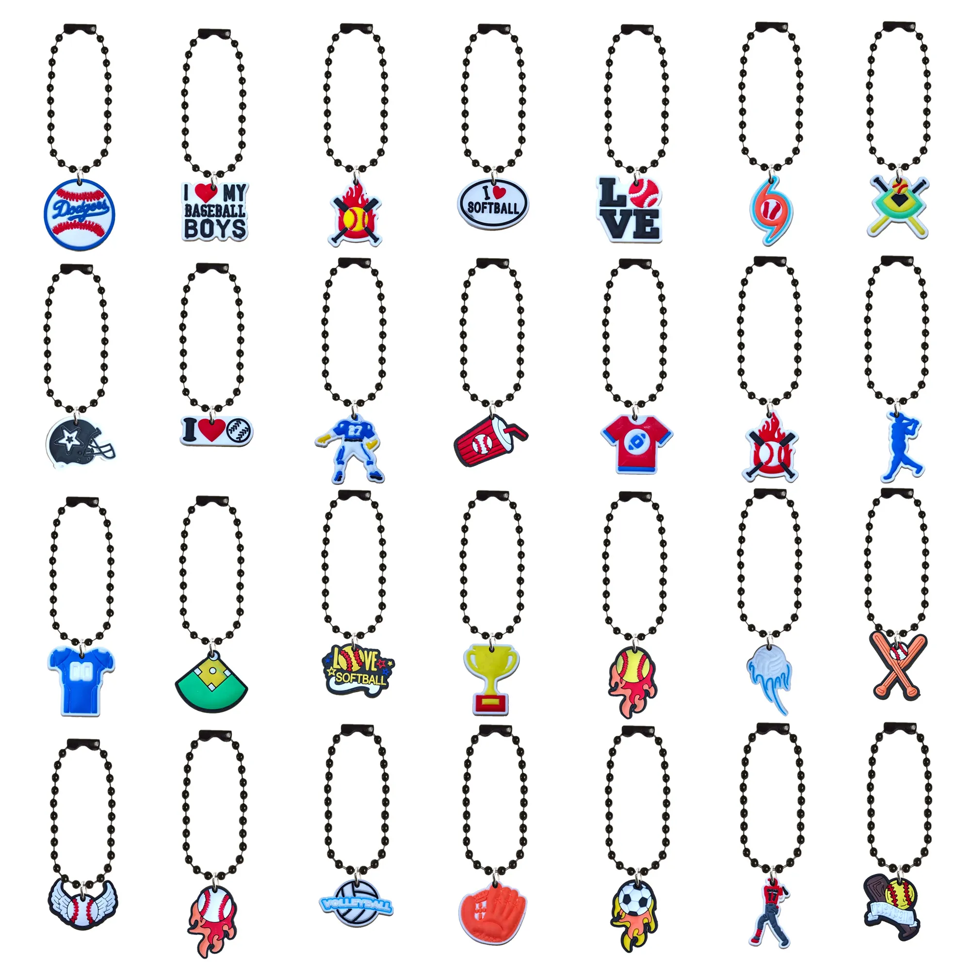 cartoon keychain bead keychains blue charm key ring hanging chain jewelry accessories for bags girls bracelet shoes