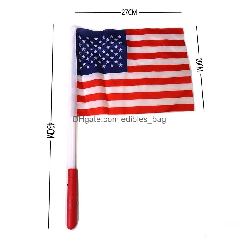 american hand led flags 4th of july independence day usa banner patriotic days party flag with lights parade accessory s