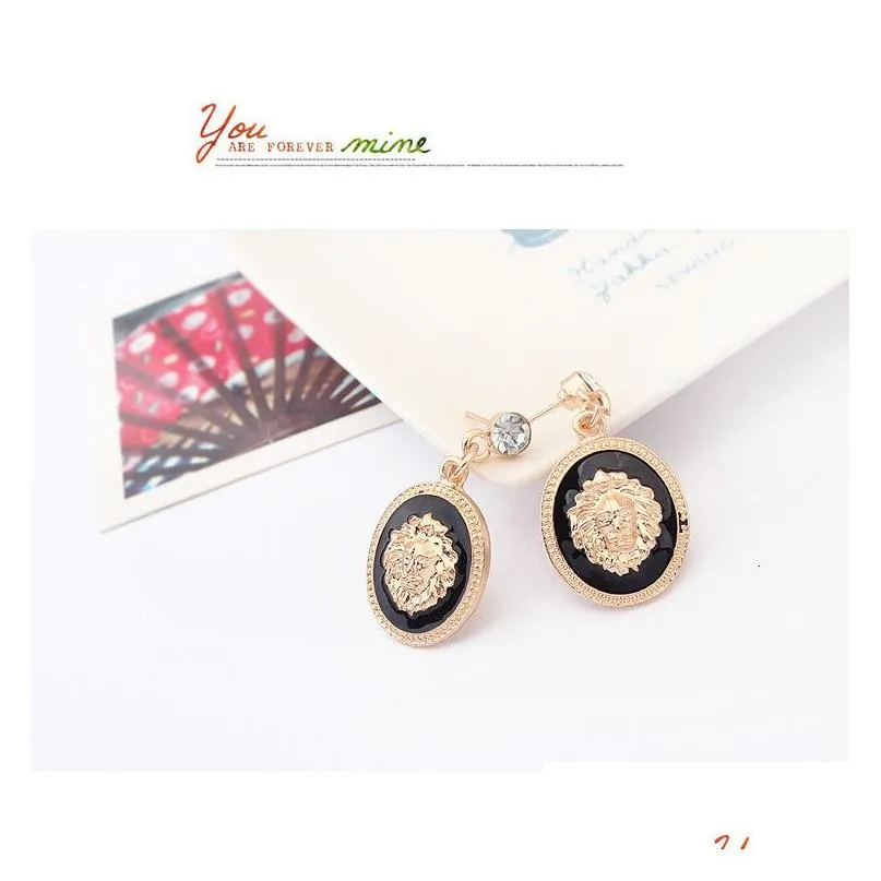 Exaggerated Jewelry Drip Oil Set Diamond  Head Earrings CE056 Black Oil Drop 220125