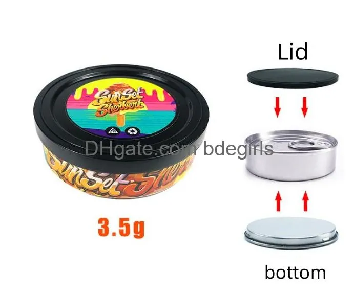 3.5g 50ml empty bottle self-seal press tin can no need machine presstin loop top with ring pull cover for packing box