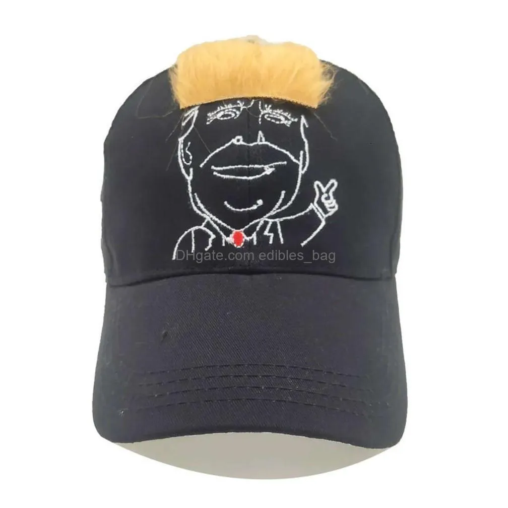 embroidery with 2024 hat hair baseball cap trump supporter rally parade cotton hats