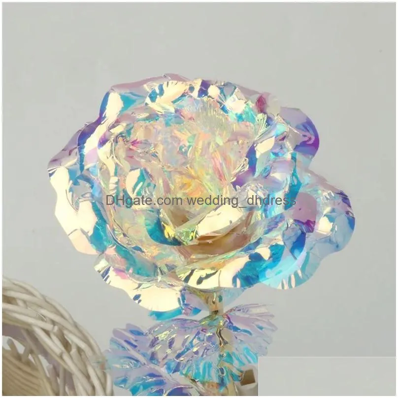 valentine day party rose flowers 24k foil plated led luminous roses proposal wedding anniversary mothers birthday christmas day gifts