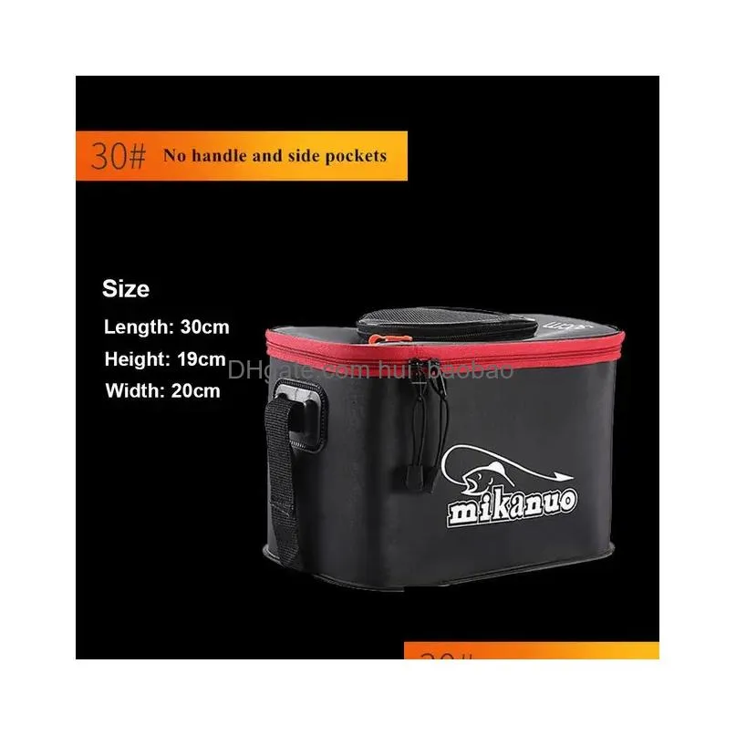 portable eva fishing bag collapsible bucket live fish box camping water container pan basin tackle storage no pump 240113