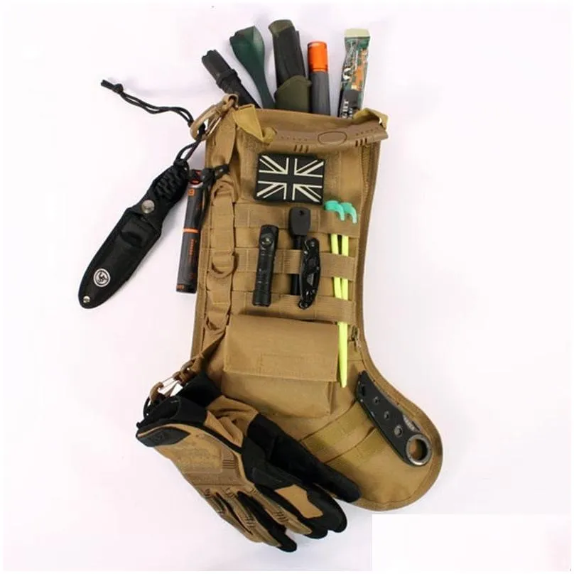 Christmas Decorations Hanging Tactical Molle Father Stocking Bag Dump Drop Pouch Storage Bags Military Hunting Magazine Xmas Deliver Dhthk