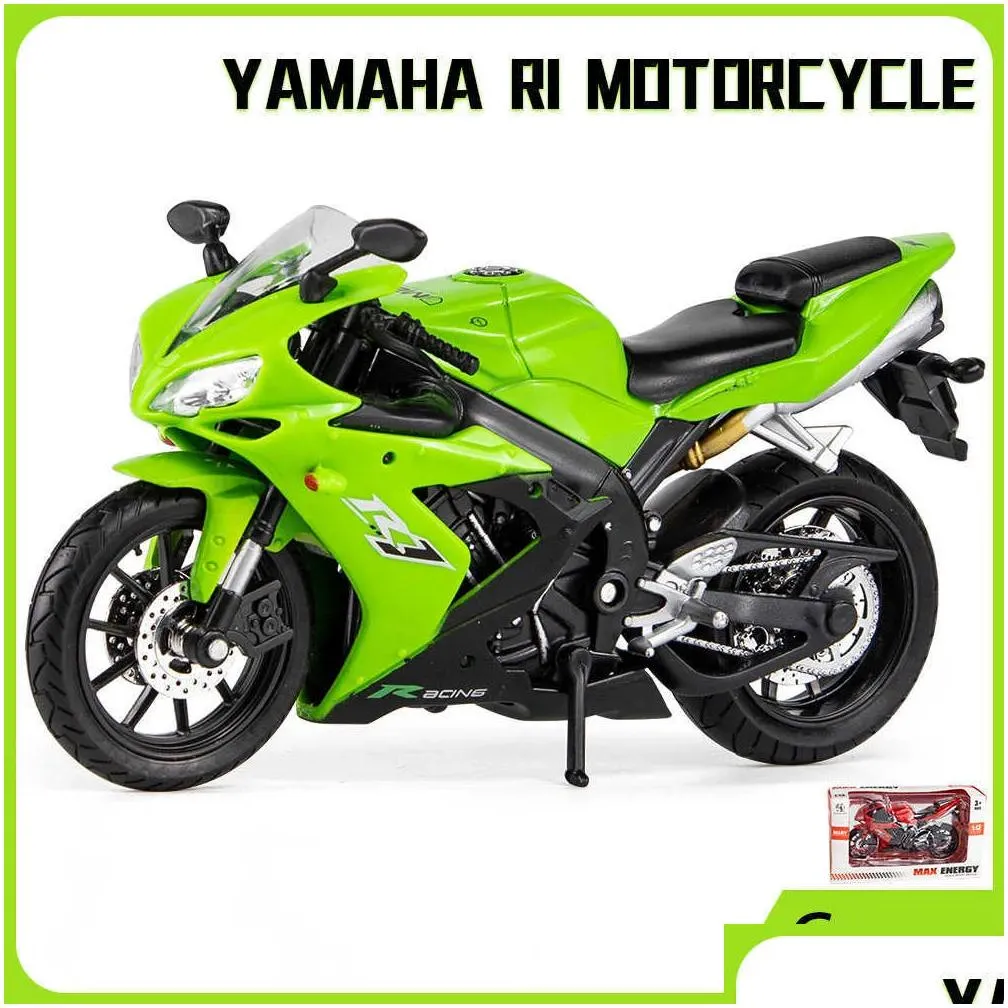 Diecast Model Cars 1 12 Yamaha Yzf-R1 Racing Motorcycles Simation Alloy Motorcycle Shock Absorbers Collection Toy Car Kid Drop Delive Dhhty