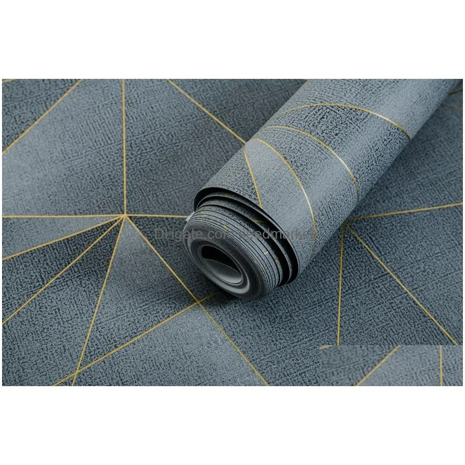 metallic non-woven wallpaper shiny broze line black base wallpaper designs walls roll modern