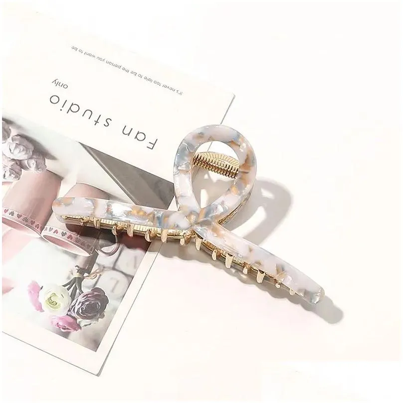 Clamps Vintage Hair Clips For Women Claw Clip Acetate Alloy High Quality Large Girls Barrettes Accessories New Drop Delivery Jewelry Dhkxu