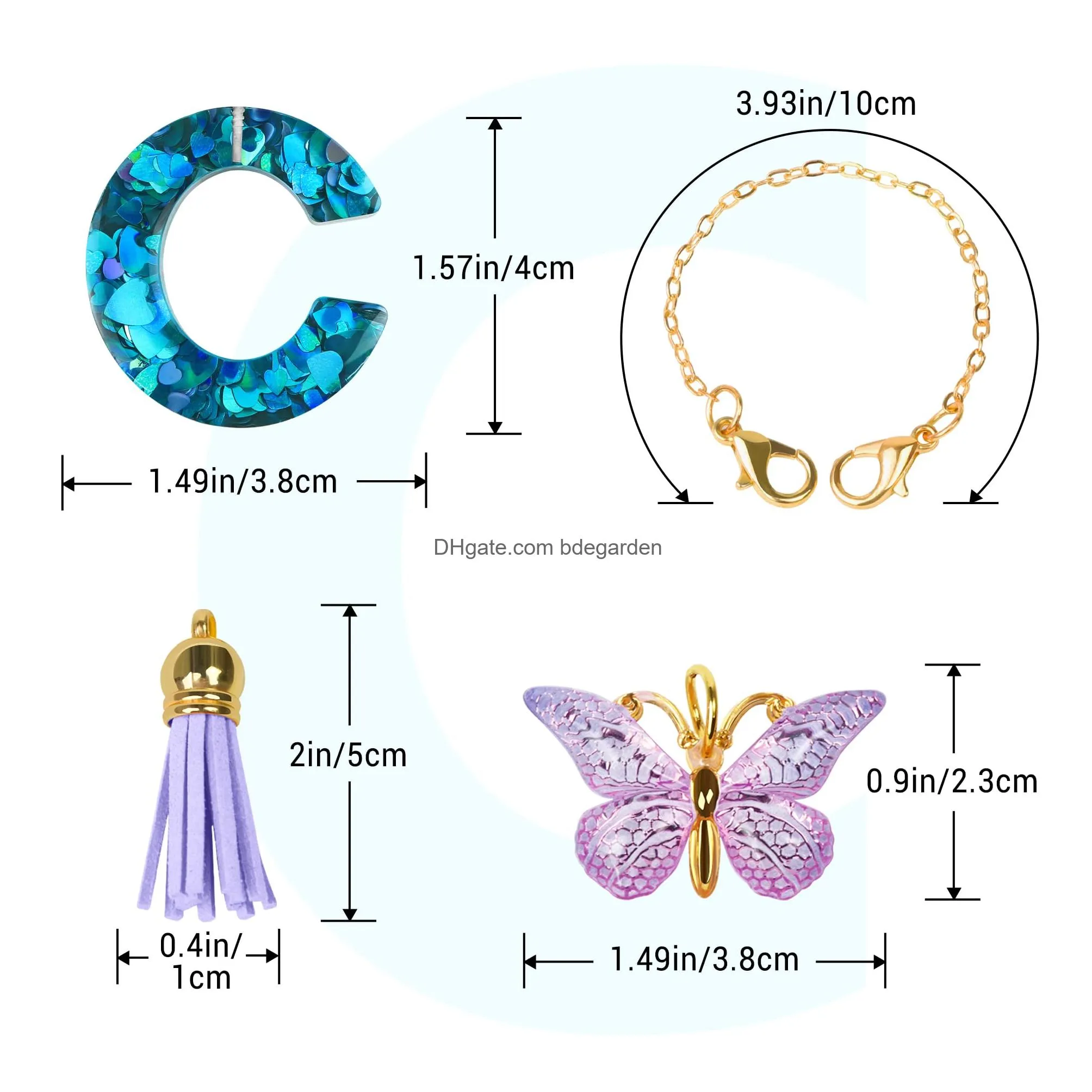 tumbler accessories compatible with  tumbler with handle bottle chain for  cup 40oz with letter purple butterfly tassel charm cute letter for  cup accessories