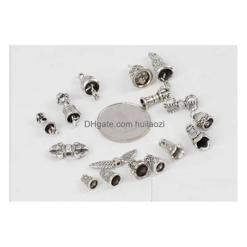 tibetan silver diy charms fit bracelet vajra pestle buddhist scripture bell jewelrt findings