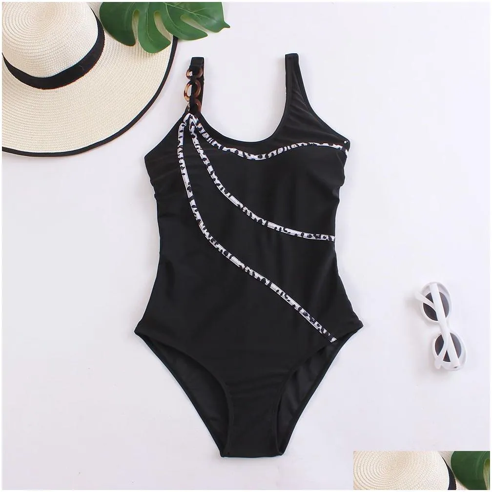 Women`S Swimwear Sale Womens Designer Bikini Swimsuits Y Solid Ribbed Women One Piece Swimsuit Female High Waist Bathing Suit Summer Dhnrk