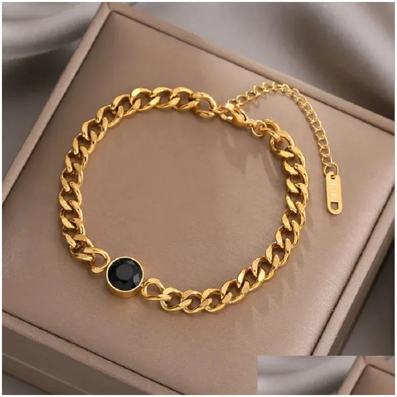 Chain 14K Yellow Gold Fashion Link Bangle Bracelet For Women Exquisite Golden Jewelry Girl Gift Drop Delivery Bracelets Dhcew