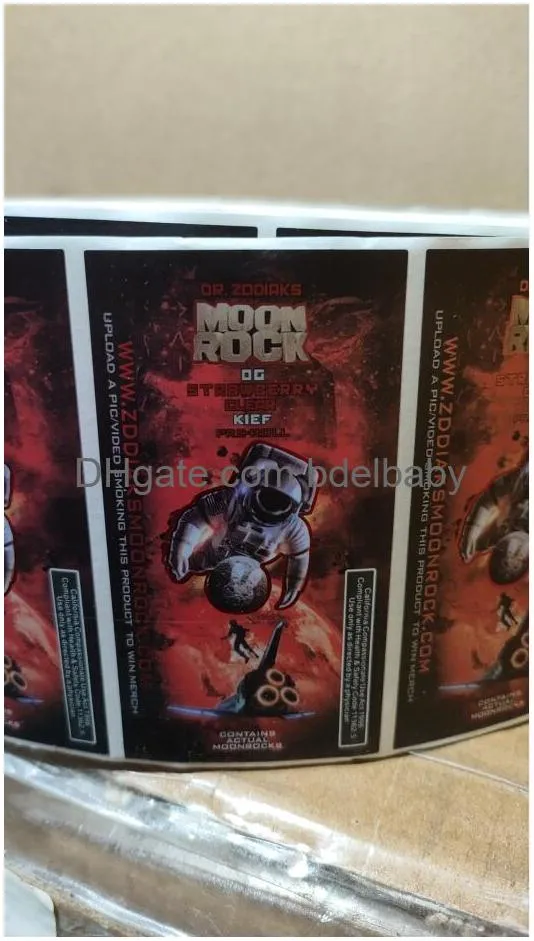 moon rock sticker pre roll packaging label moonrock future joint tube stickers cali strain labels