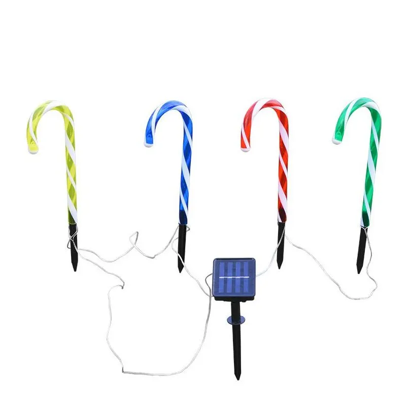 Other Festive Party Supplies Solar Cane Light One Drag Four Five Candy Lights Christmas Decoration Led Holiday Drop Delivery Home Ga Dhgpa