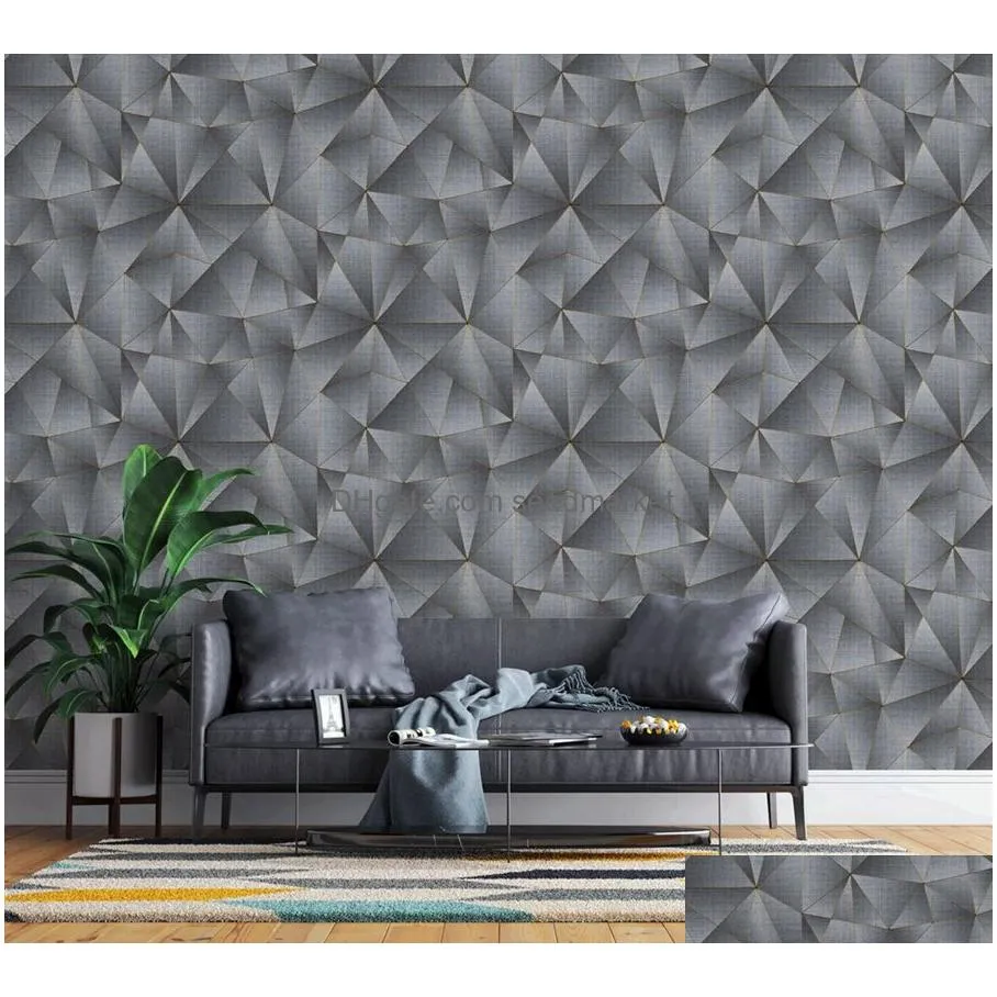 metallic non-woven wallpaper shiny broze line black base wallpaper designs walls roll modern