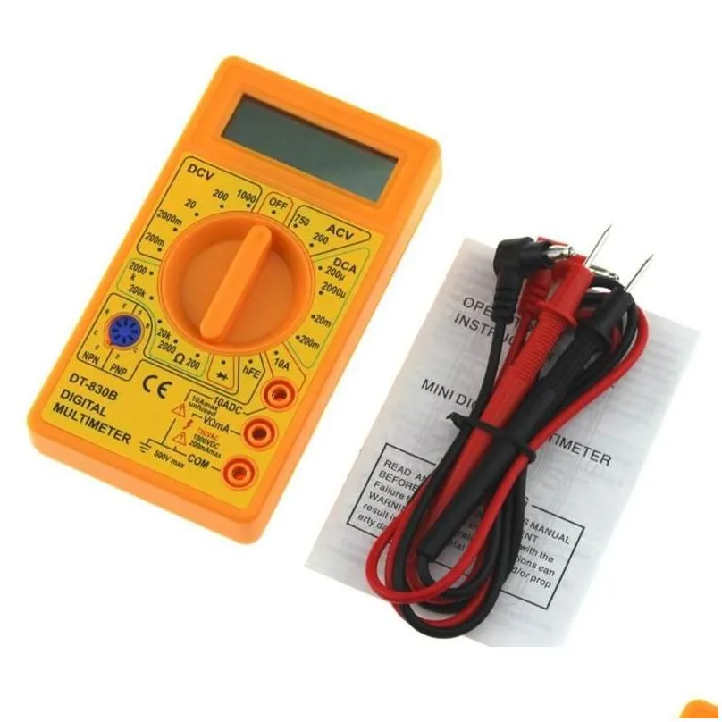 Multimeters Dt-830B Mini Pocket Digital Mtimeter 1999 Counts Ac/Dc Amp Volt Ohm Tester Ammeter Voltmeter Mti Meter Drop Delivery Off Dhgn3