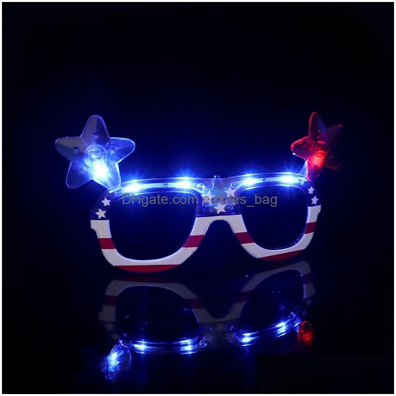 usa independence day american flag july 4th led flashing light up party shades glasses