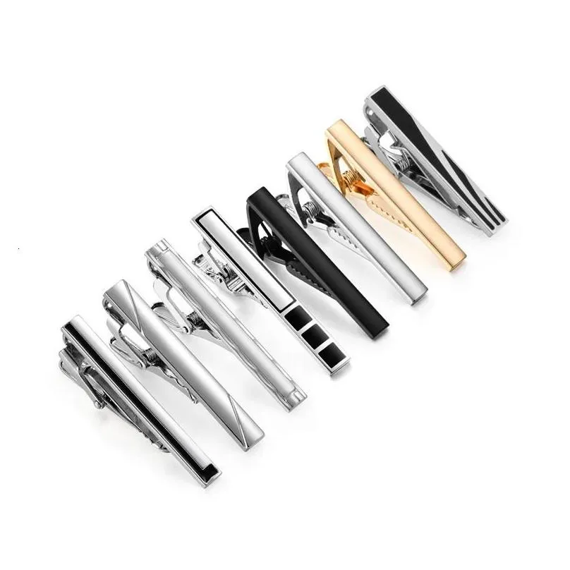 Cuff Links 8 Pcs Short Tie Clips Set With Gift Box Accessories Man Shirt Cufflinks Men For Husband Gadgets Pin Wedding Guests Drop Del Dhba1