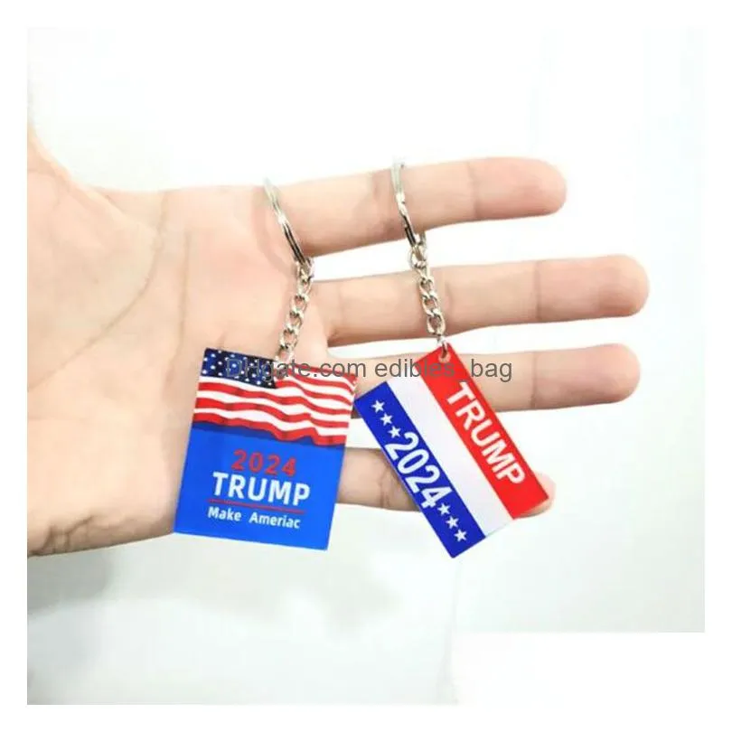 us election 2024 pendant home decor trump campaign slogan plastic keychain