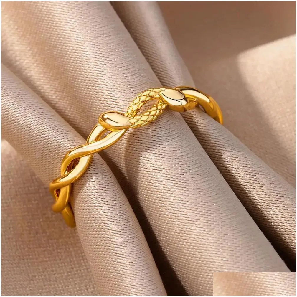 Band Rings 14 Styles 14K Yellow Gold Ring For Women Simple Couple Color Finger Wedding Jewelry 2024 Trendy Gifts Anillos Drop Deliver Dhcxj