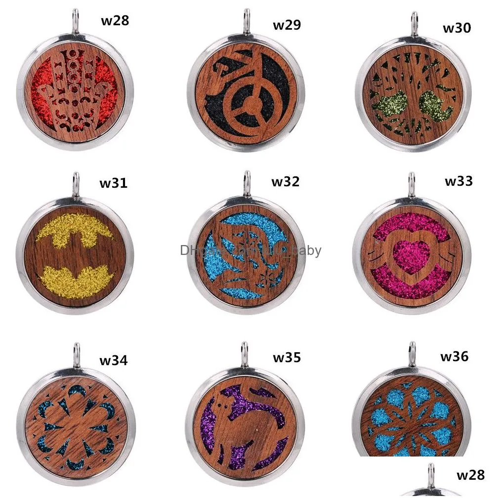 floating love heart shape locket wood pendant jewelry aroma perfume fragrance  oil diffuser locket necklace