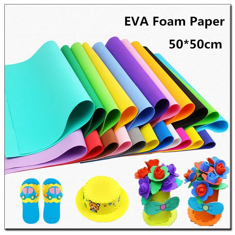 10pcs 50*50cm 0.8-1mm Handmade Scrapbooking Craft Scrapbook Wrapping EVA Sponge Foam Paper for Flower Background DIY Party Decor