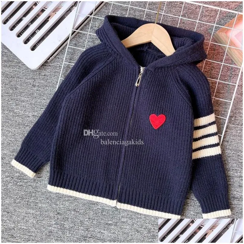 kids cardigans heart sweaters kid clothes baby Designer infants pullover hoodies for boys girls knitted long sleeve oversized letter letter fashion