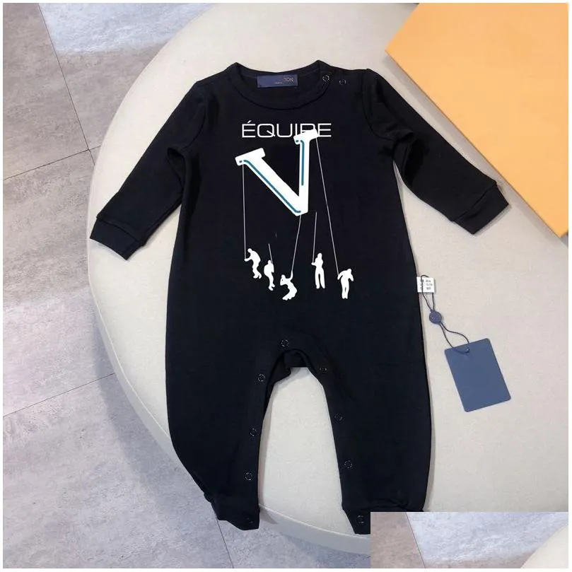 V Luxury Designer Baby Rompers Newborn Sets New Born Jumpsuits Brand Girls Boys Clothes Romper Overalls Jumpsuit Kids Bodysuit For