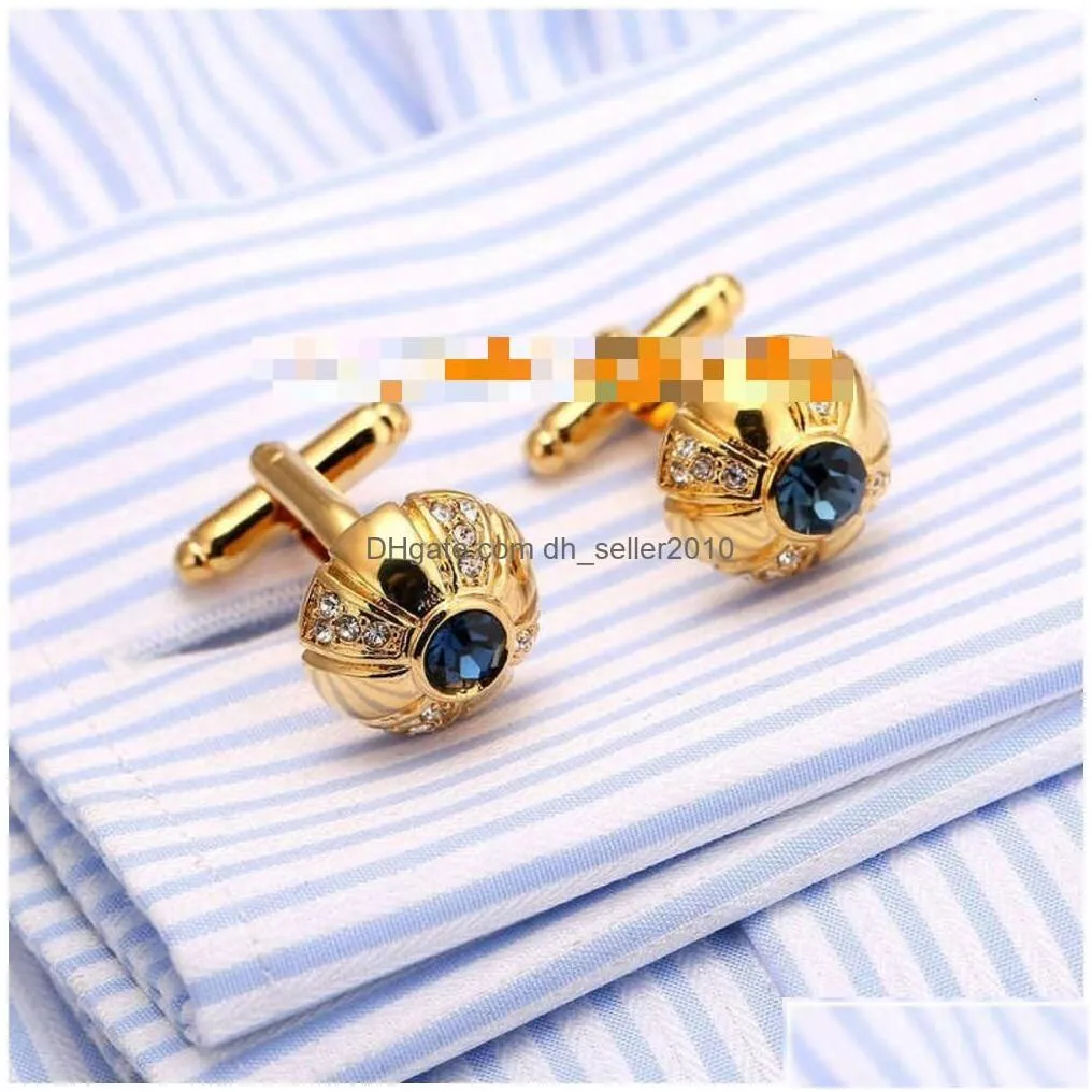 Cuff Links Luxury Mens Cufflinks 925 Sier Gold Lawyer Button French Shirt Wedding Jewelry Fathers Day Gift Drop Delivery Jewelry Cuffl