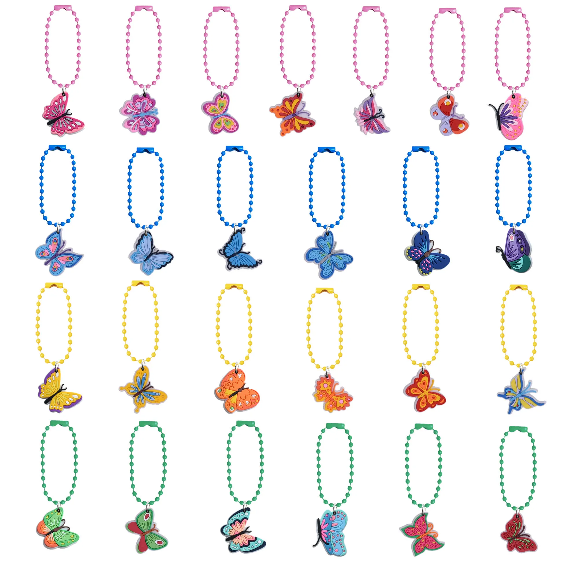 cartoon keychain bead keychains blue charm key ring hanging chain jewelry accessories for bags girls bracelet shoes