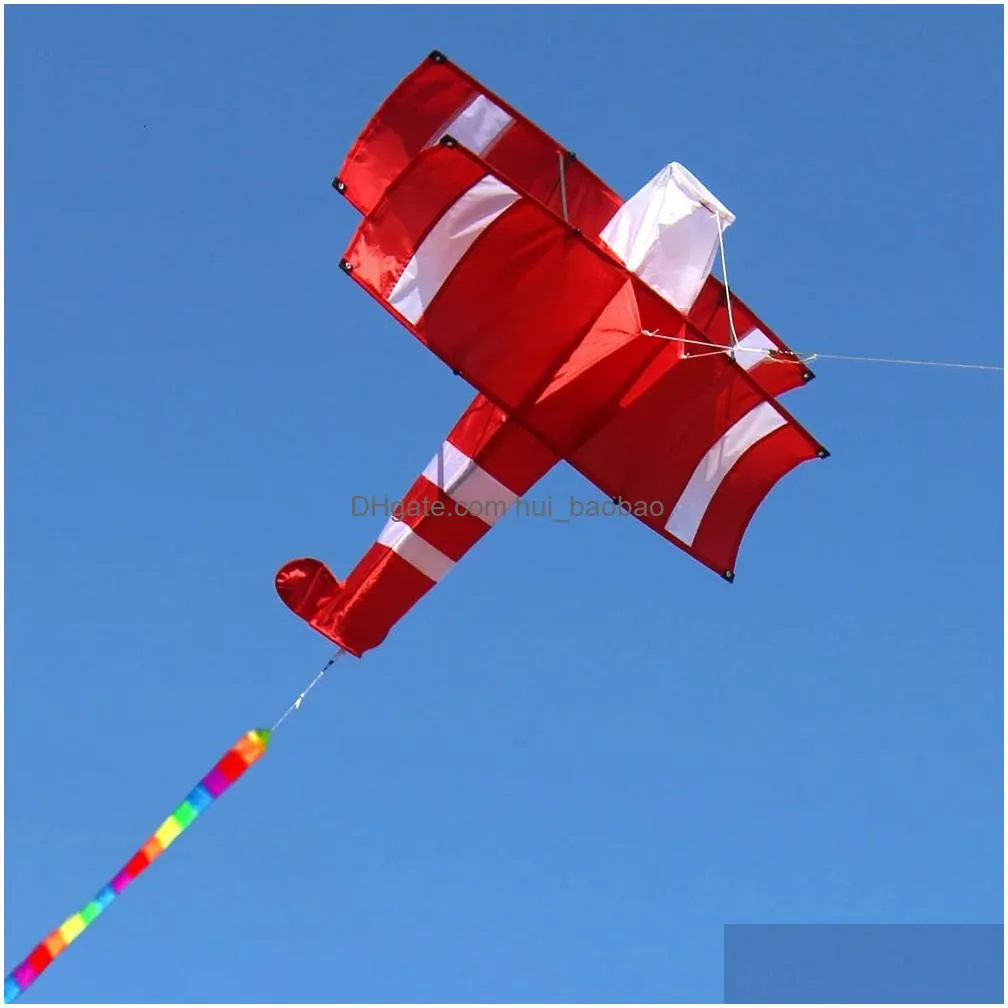 high quality 3d single line red plane kite sports beach with handle and string easy to fly factory outlet 240127