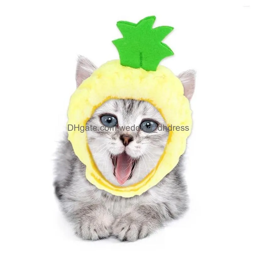 dog apparel pineapple shaped cat hat party dressing supplies top h revealing earrings jewelry for cats hair 2g