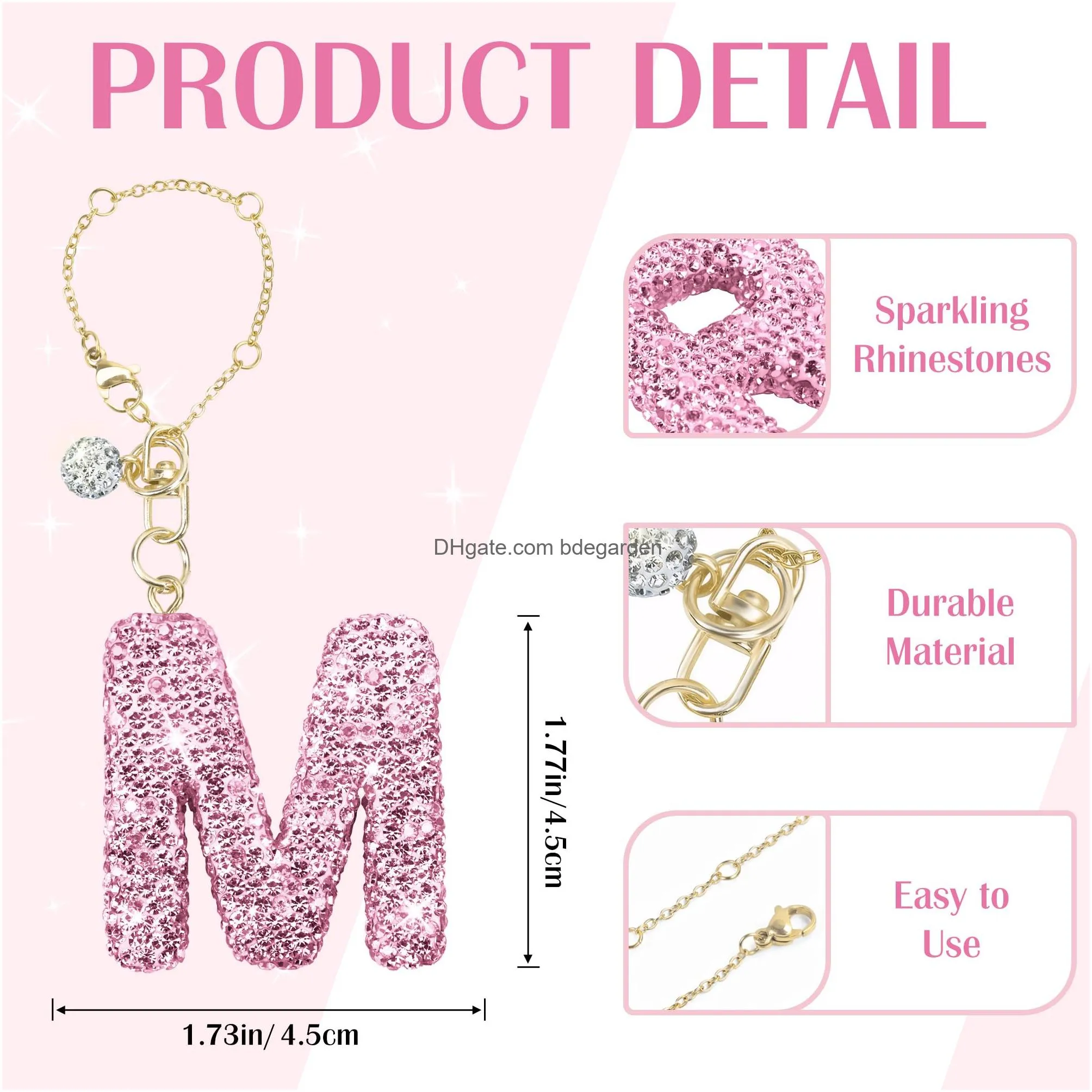 glitter letter charms for  cup bottle chain for  tumbler with handle bling initial name id letter