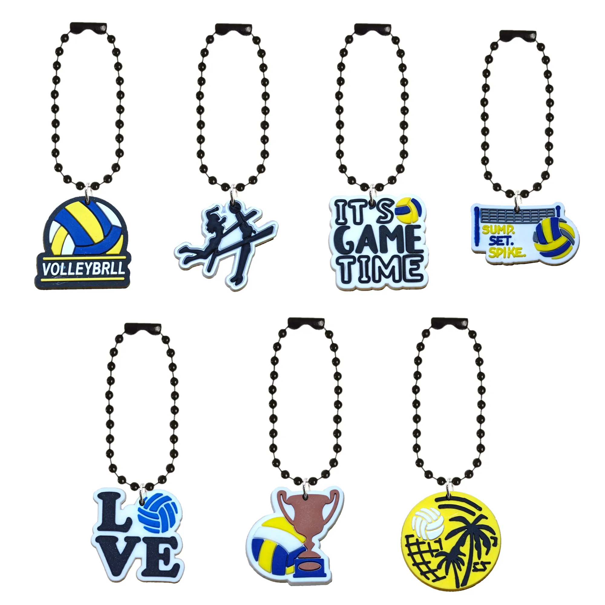 cartoon keychain bead keychains blue charm key ring hanging chain jewelry accessories for bags girls bracelet shoes