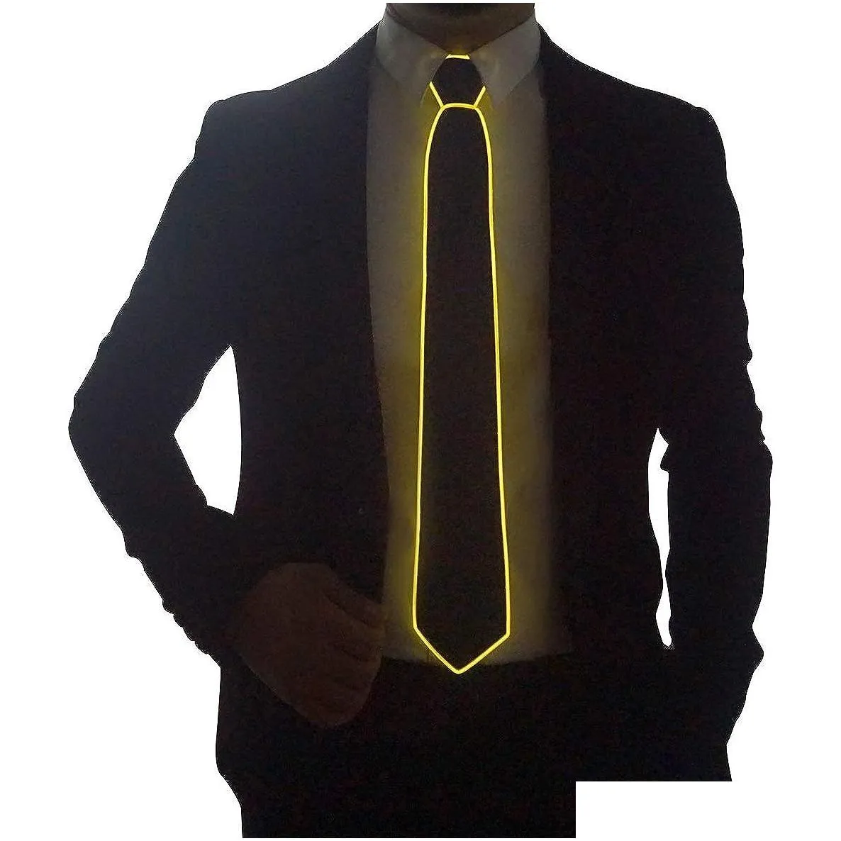Other Motorcycle Accessories Led Tie Light Up Fanny Ties Novelty Necktie For Men Accessory Drop Delivery Mobiles Motorcycles Ot9Ar