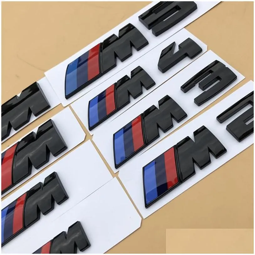 Car Badges 1Pcs Glossy Black 3D Abs M M2 M3 M4 M5 Chrome Emblem Styling Fender Trunk Badge Logo Sticker For Good Quality237K Drop De Otzhp