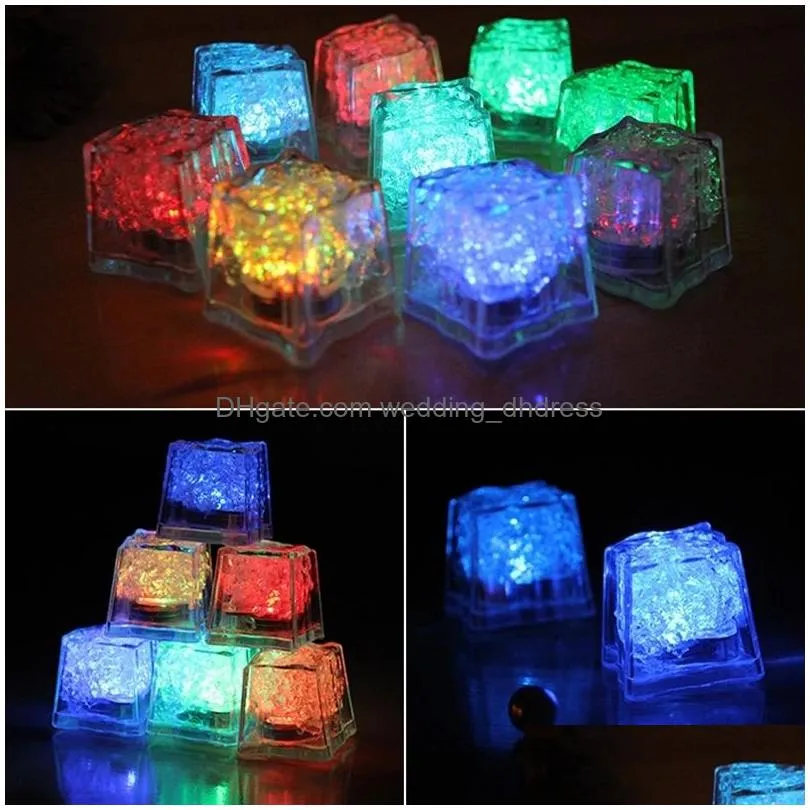 colorful luminous ice cube wine glass decoration led fluorescent block flashing light sensor ice cube light bar party spot