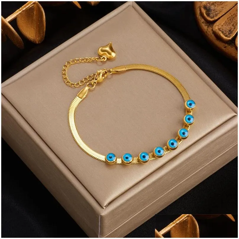 Chain 14K Yellow Gold Charm Bangle Bracelet For Women New Trend Rustproof Wrist Jewelry Party Gifts Bijoux Drop Delivery Bracelets Dhcob