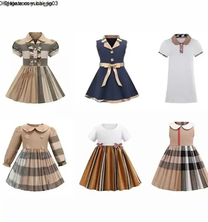 Kids New Style Long Sleeve Girl Dress Plaid Casual Wear Bow Cotton Kids Clothing Children