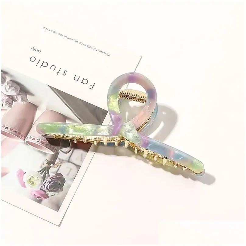 Clamps Vintage Hair Clips For Women Claw Clip Acetate Alloy High Quality Large Girls Barrettes Accessories New Drop Delivery Jewelry Dhkxu