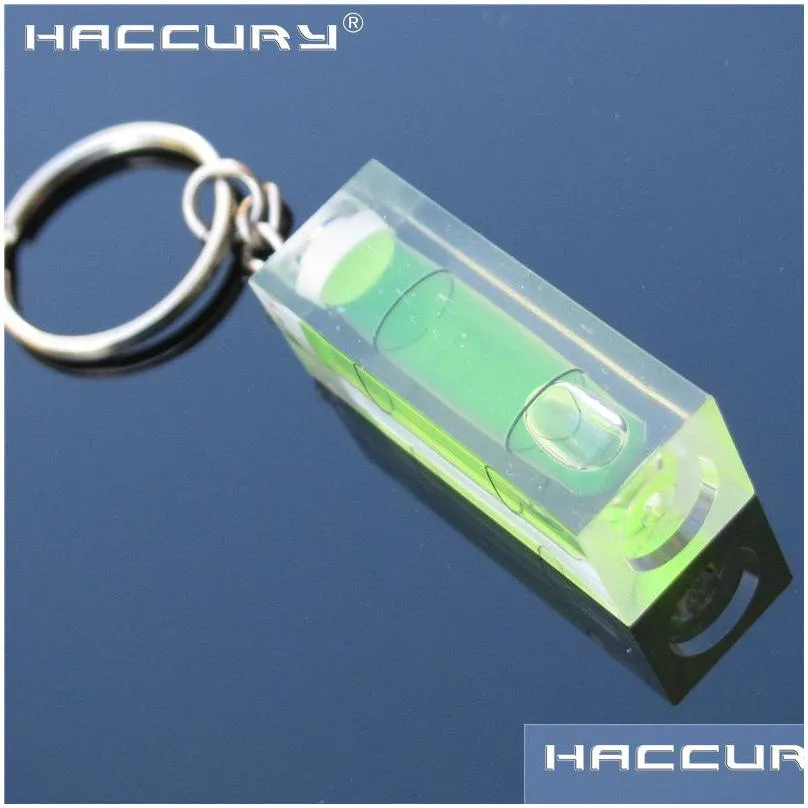 Level Measuring Instruments 20Pcs/Lot Haccury Key Chain Small Bubble Spirit Acrylic Square Instrument Size 15X15X36Mm Drop Delivery Dhiuw