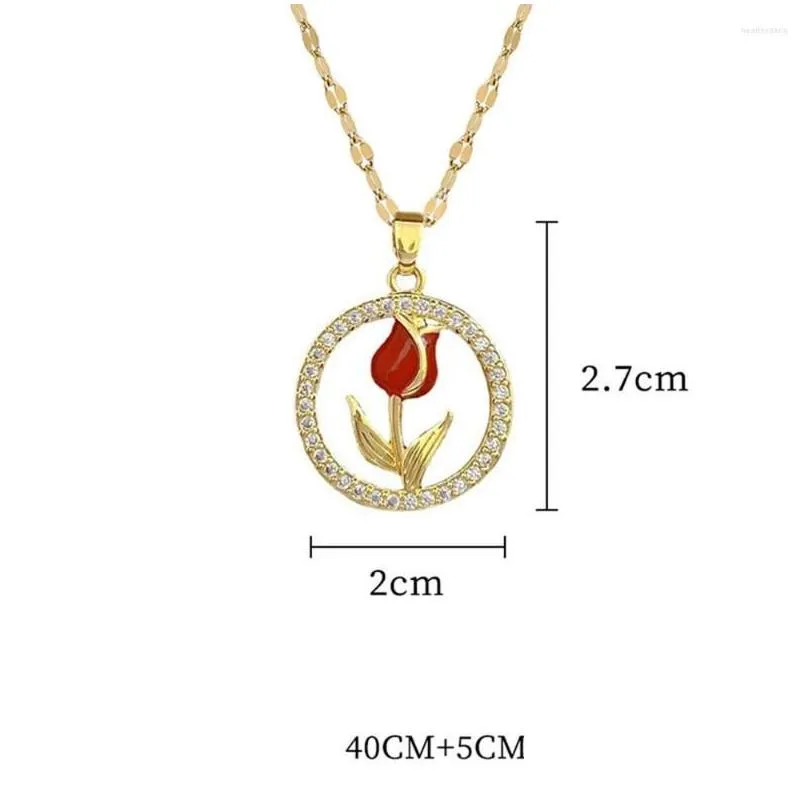 Chokers Choker Luxury Designer Jewelry Boho Rose Flower Pendant Necklaces Cz Circle Zircon Crystal Collier Femme Wedding Gift Drop Del Dhsyv