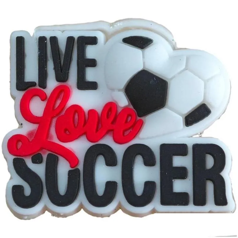 shoe parts accessories arrival wholesale pvc custom clog football soccer sports team logo charms drop delivery otqhs