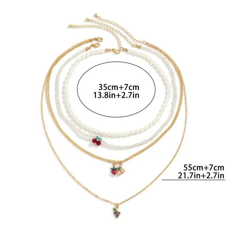 Pendant Necklaces 2022 Simple Temperament Retro Millet Pearl Rice Bead Necklace Small Cherry Fruit Womens Drop Delivery Jewelry Pendan Dhrnq