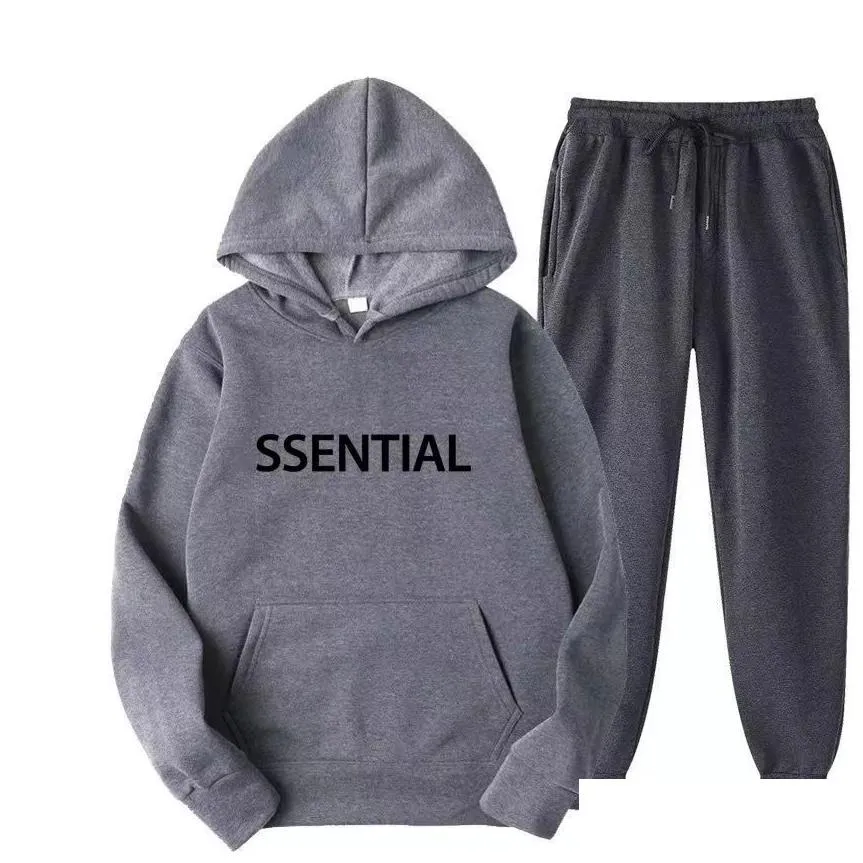 Men`S Tracksuits Designers New Sportswear  Brand Printed Mens Couple 27 Color Warm Two Piece Loose Hoodie Sweatshirt Pants Jogging Dhg5H