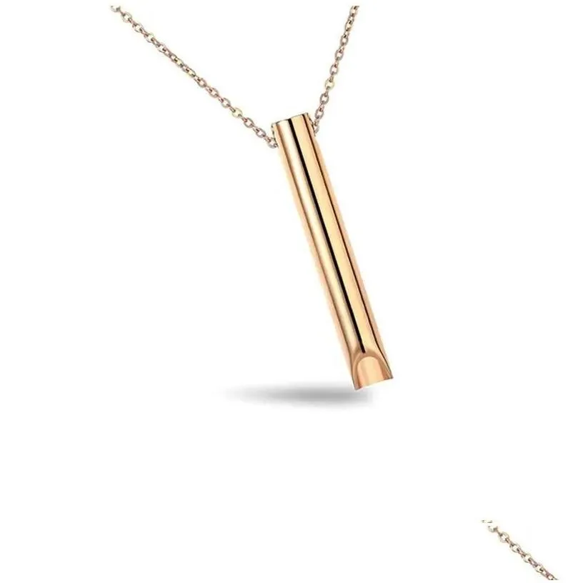 Pendant Necklaces Pendant Necklaces Uni Stainless Steel Anxiety Breathing Necklace For Women Relief Meditation Yoga Ritual Female Jewe
