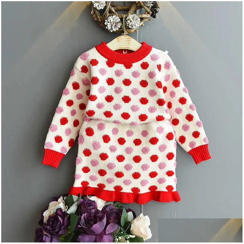 Clothes 2020 Girls Winter Set Long Sleeve Sweater Shirt and Skirt 2 Pcs Clothing Suit Spring Outfits for Kids Girl`s Clothes