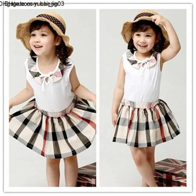 Girls Dress Summer Valentine`s Day Round neck tie Top A-line Princess skirts Baby Girl Dresses Kids Designer Clothes