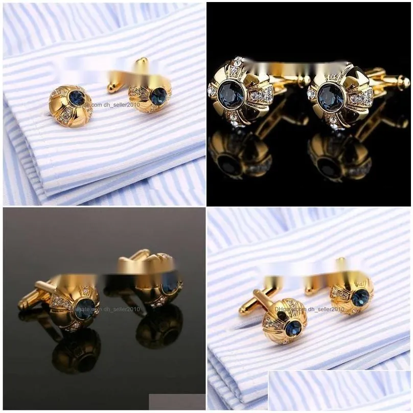 Cuff Links Luxury Mens Cufflinks 925 Sier Gold Lawyer Button French Shirt Wedding Jewelry Fathers Day Gift Drop Delivery Jewelry Cuffl