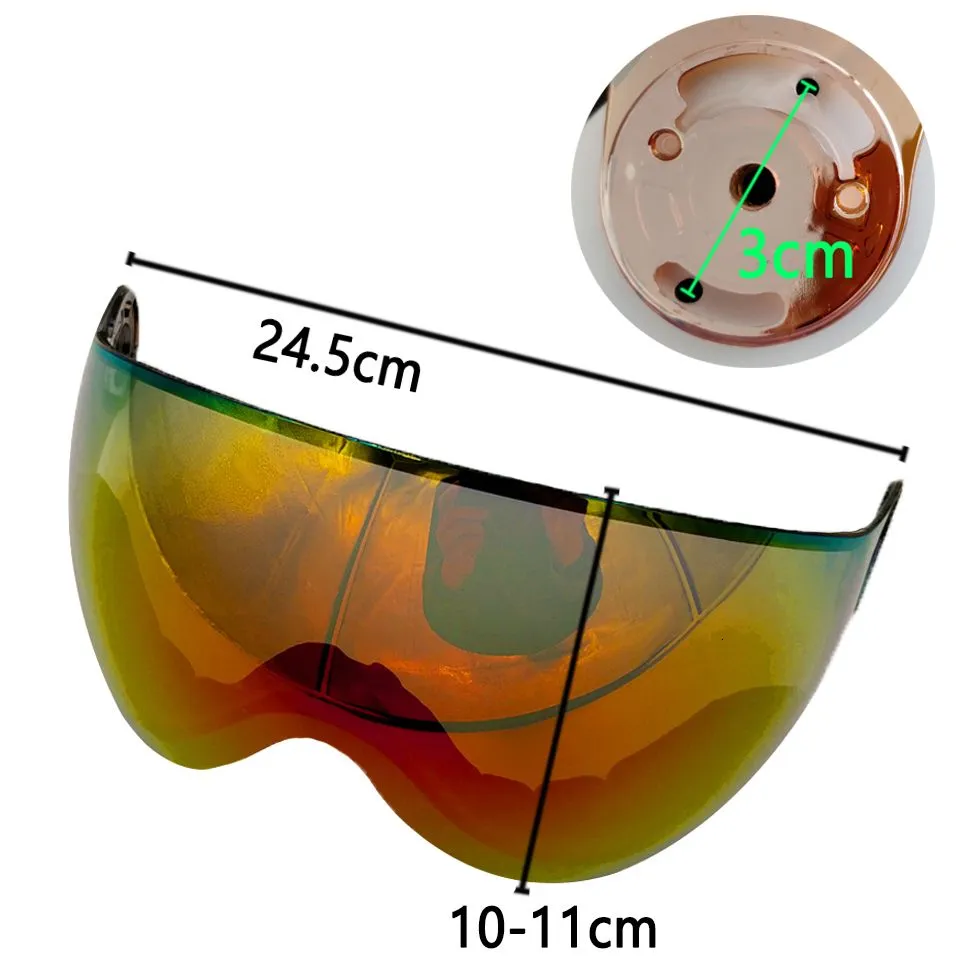 Ski Helmets LOCLE MOON MS95 MS99 Ski Helmet Visor Spare Lens UV Protection Outdoor Skateboard Helmet Goggles For Ski Mountaineering