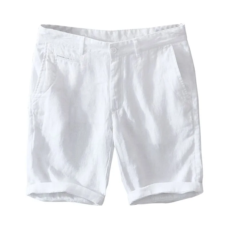 Mens shorts mens designer shorts Pure Linen Shorts for Men Summer New Fashion Solid White Loose Holiday Shorts Man Casual Plus Size Button Fly Short Pants short for